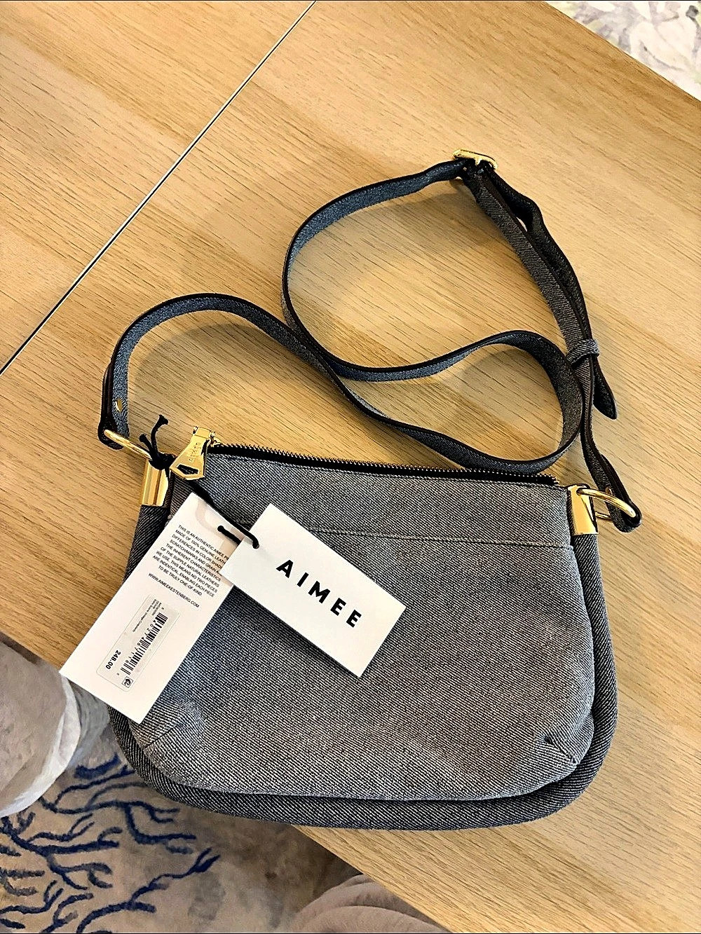 AIMEE KESTENBERG Soho Scene Vintage Crossbody Gray & Black Bag( denim )